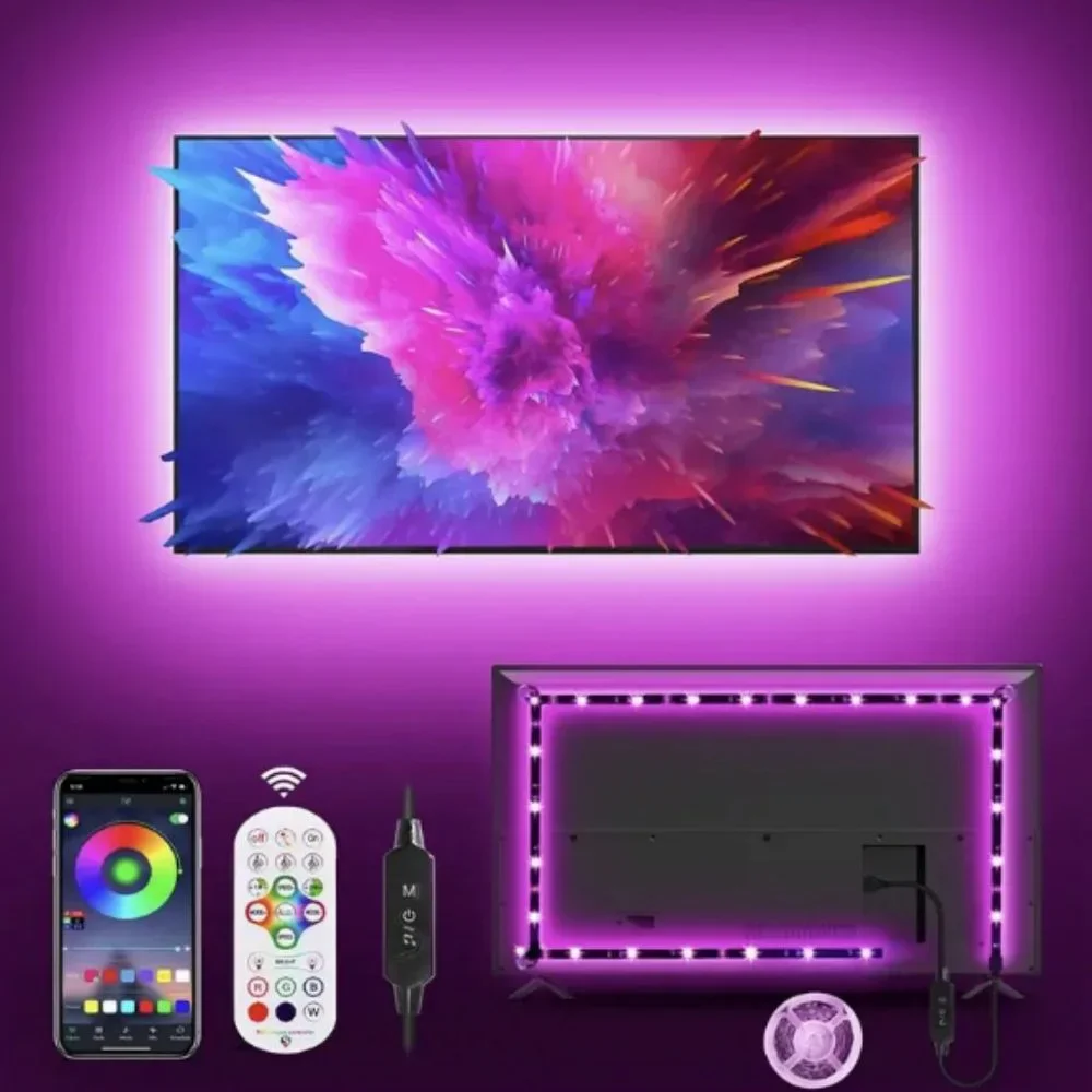 RGBIC Led Strip 32.8F TV Room Into a Party Paradise with Music-Synced LED Lights